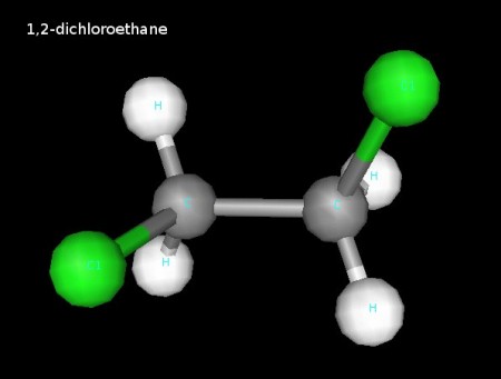 This is 1,2 dichloroethane.  Both ends of this molecule are free to rotate around the C-C bond.